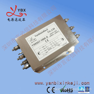 high efficiency low pass three phase four wire EMI filter with three stage